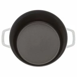 Staub 5.5 Qt. Round Cocotte/Dutch Oven | White -Le Creuset Shop 1002602 staub white french oven 1
