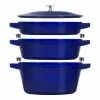 Staub Stackable Cocotte, Braiser, And Grill Pan With Lid | Dark Blue 1 Staub Stackable Cocotte, Braiser, And Grill Pan With Lid | Dark Blue -Le Creuset Shop 1010769 1