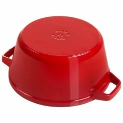 Staub Stackable Cocotte, Braiser, And Grill Pan With Lid | Cherry 18 Staub Stackable Cocotte, Braiser, And Grill Pan With Lid | Cherry -Le Creuset Shop 1010887 4