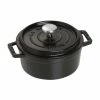 Staub 0.5 Qt. Round Cocotte/Dutch Oven | Matte Black -Le Creuset Shop 1101225 1 1