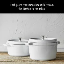 Staub 5.5 Qt. Round Cocotte/Dutch Oven | White -Le Creuset Shop 1102602 po 001