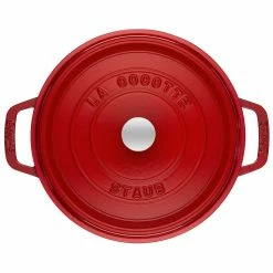 Staub 7 Qt. Round Cocotte/Dutch Oven | Cherry Red -Le Creuset Shop 1102806 01