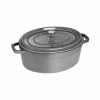 Staub 7 Qt. Oval Cocotte/Dutch Oven | Graphite Grey 1 Staub 7 Qt. Oval Cocotte/Dutch Oven | Graphite Grey -Le Creuset Shop 1103318 1