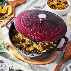 Staub 3.75 Qt Essential French Oven With Lilly Lid | Grenadine -Le Creuset Shop 11212487 ls 02 1