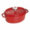 Staub 5.75 Qt. Oval Coq Au Vin Cocotte/Dutch Oven | Cherry Red -Le Creuset Shop 1123106 1