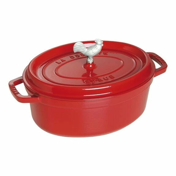 Staub 5.75 Qt. Oval Coq Au Vin Cocotte/Dutch Oven | Cherry Red 3 Staub 5.75 Qt. Oval Coq Au Vin Cocotte/Dutch Oven | Cherry Red