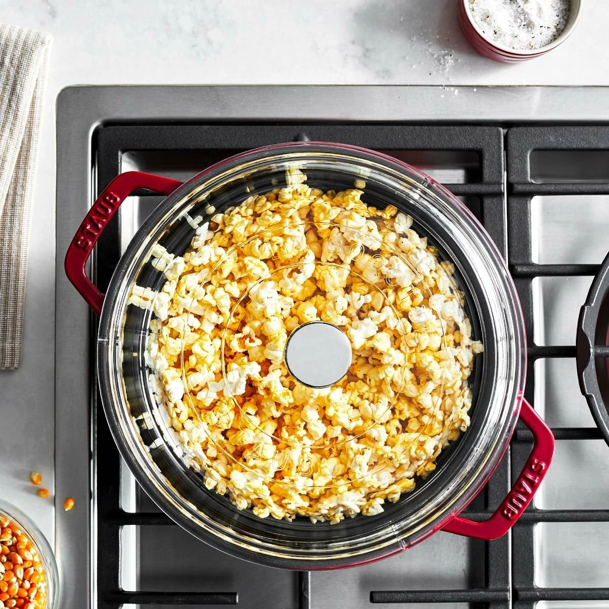Staub 4 Qt. Round Cocotte/Dutch Oven With Glass Lid | Cherry Red 8 Staub 4 Qt. Round Cocotte/Dutch Oven With Glass Lid | Cherry Red - Image 6