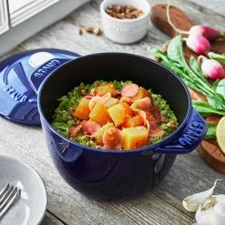 Staub 1.5 Qt. Petite French Oven | Dark Blue -Le Creuset Shop 11721691 ls 02