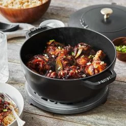 Staub 3.75 Qt. Essential French Oven | Matte Black -Le Creuset Shop 11732423 ls 02