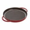 Staub 10" Cast Iron Pure Grill Pan | Grenadine 2 Staub 10" Cast Iron Pure Grill Pan | Grenadine -Le Creuset Shop 12012687 grenadine1 1