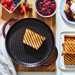 Staub 10" Cast Iron Pure Grill Pan | Grenadine 7 Staub 10" Cast Iron Pure Grill Pan | Grenadine -Le Creuset Shop 12012687 ls 02