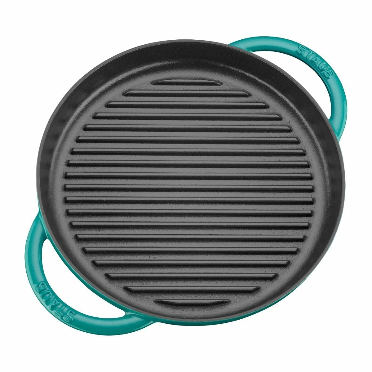 Staub 10" Cast Iron Pure Grill Pan | Turquoise 4 Staub 10" Cast Iron Pure Grill Pan | Turquoise - Image 2