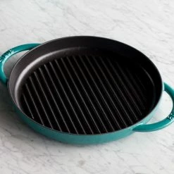 Staub 10" Cast Iron Pure Grill Pan | Turquoise 9 Staub 10" Cast Iron Pure Grill Pan | Turquoise -Le Creuset Shop 12030105 ls 1 1
