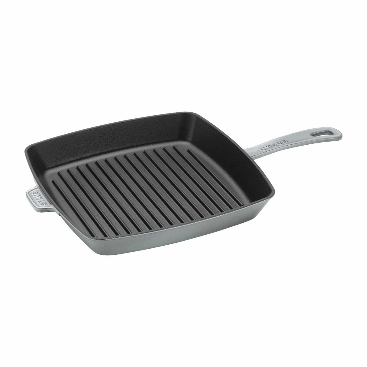 Staub 12" Square Cast Iron Grill Pan & Press Set | Graphite Grey 5 Staub 12" Square Cast Iron Grill Pan & Press Set | Graphite Grey - Image 3