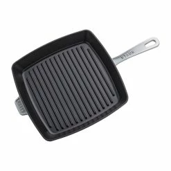 Staub 12" Square Cast Iron Grill Pan & Press Set | Graphite Grey 12 Staub 12" Square Cast Iron Grill Pan & Press Set | Graphite Grey -Le Creuset Shop 12123018 2