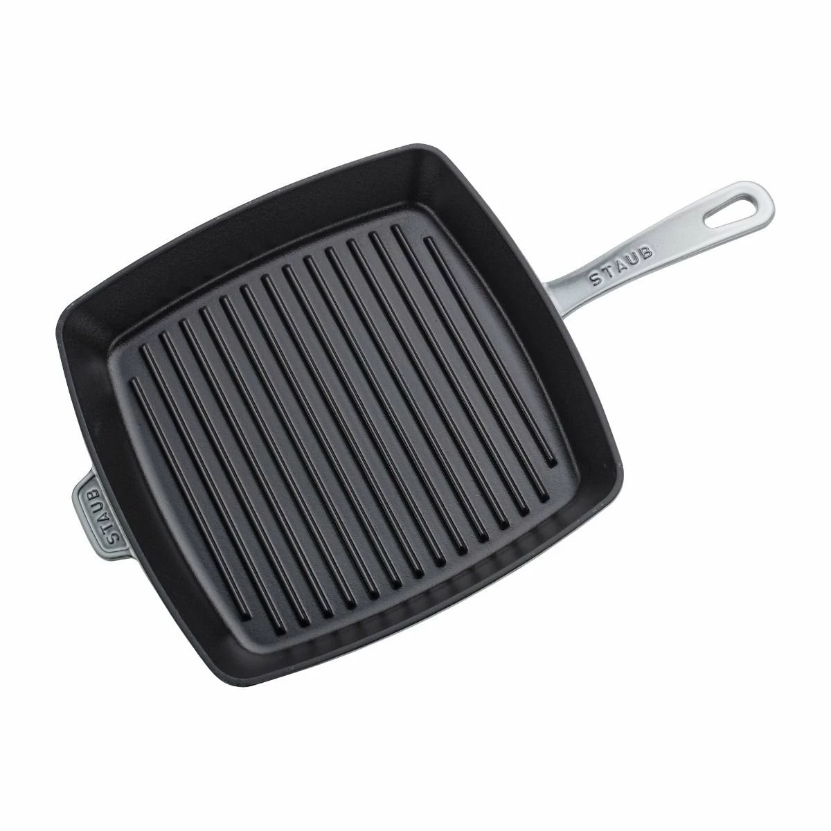 Staub 12" Square Cast Iron Grill Pan & Press Set | Graphite Grey 6 Staub 12" Square Cast Iron Grill Pan & Press Set | Graphite Grey - Image 4