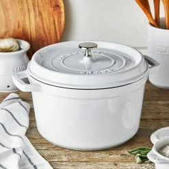 Staub 5 Qt Tall Cocotte | White 9 Staub 5 Qt Tall Cocotte | White -Le Creuset Shop 12502402 ls 01