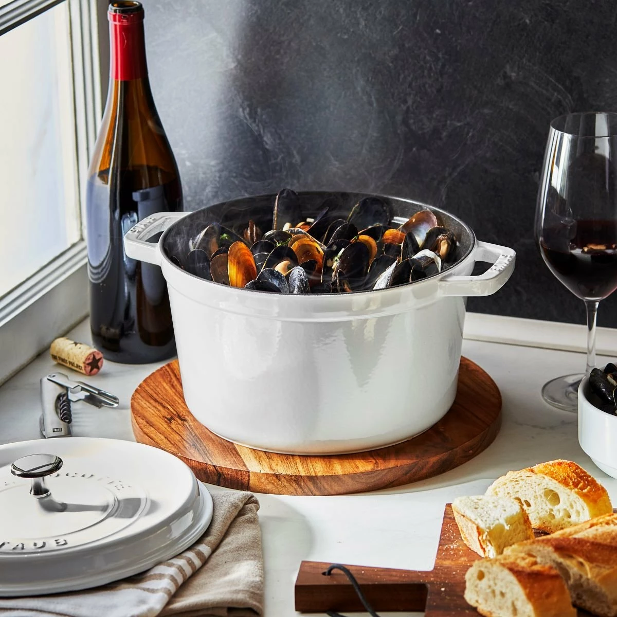 Staub 5 Qt Tall Cocotte | White 6 Staub 5 Qt Tall Cocotte | White - Image 4