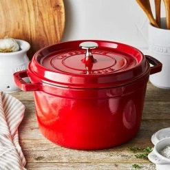 Staub 5 Qt Tall Cocotte | Cherry 8 Staub 5 Qt Tall Cocotte | Cherry -Le Creuset Shop 12502406 ls 01