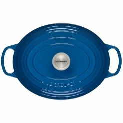 Le Creuset 6.75 Qt. Oval Signature Dutch Oven With Stainless Steel Knob | Marseille Blue -Le Creuset Shop 12595scr 0fe6451c9134dfb