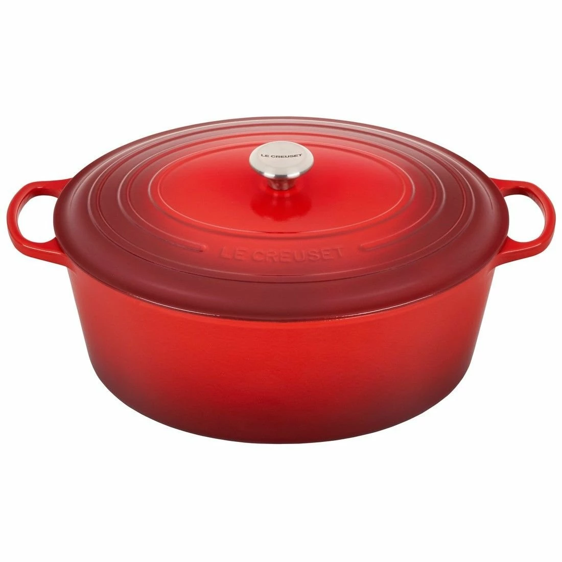 Le Creuset 15.5 Qt. Oval Signature Dutch Oven With Stainless Steel Knob | Cerise/Cherry Red 3 Le Creuset 15.5 Qt. Oval Signature Dutch Oven With Stainless Steel Knob | Cerise/Cherry Red