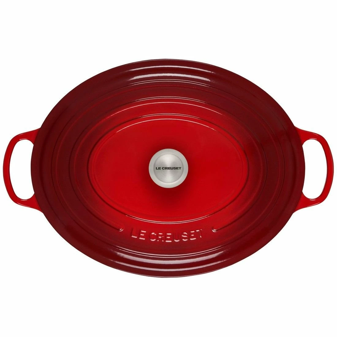 Le Creuset 15.5 Qt. Oval Signature Dutch Oven With Stainless Steel Knob | Cerise/Cherry Red 5 Le Creuset 15.5 Qt. Oval Signature Dutch Oven With Stainless Steel Knob | Cerise/Cherry Red - Image 3