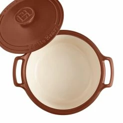 Emile Henry 6-Quart Sublime Stewpot | Sienna 10 Emile Henry 6-Quart Sublime Stewpot | Sienna -Le Creuset Shop 144760 sublime dutch oven top open