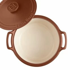 Emile Henry 7.5-Quart Sublime Stewpot | Sienna -Le Creuset Shop 144770 sublime dutch oven top open