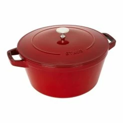 Staub Stackable Cocotte, Braiser, And Grill Pan With Lid | Cherry 17 Staub Stackable Cocotte, Braiser, And Grill Pan With Lid | Cherry -Le Creuset Shop 14552606 01