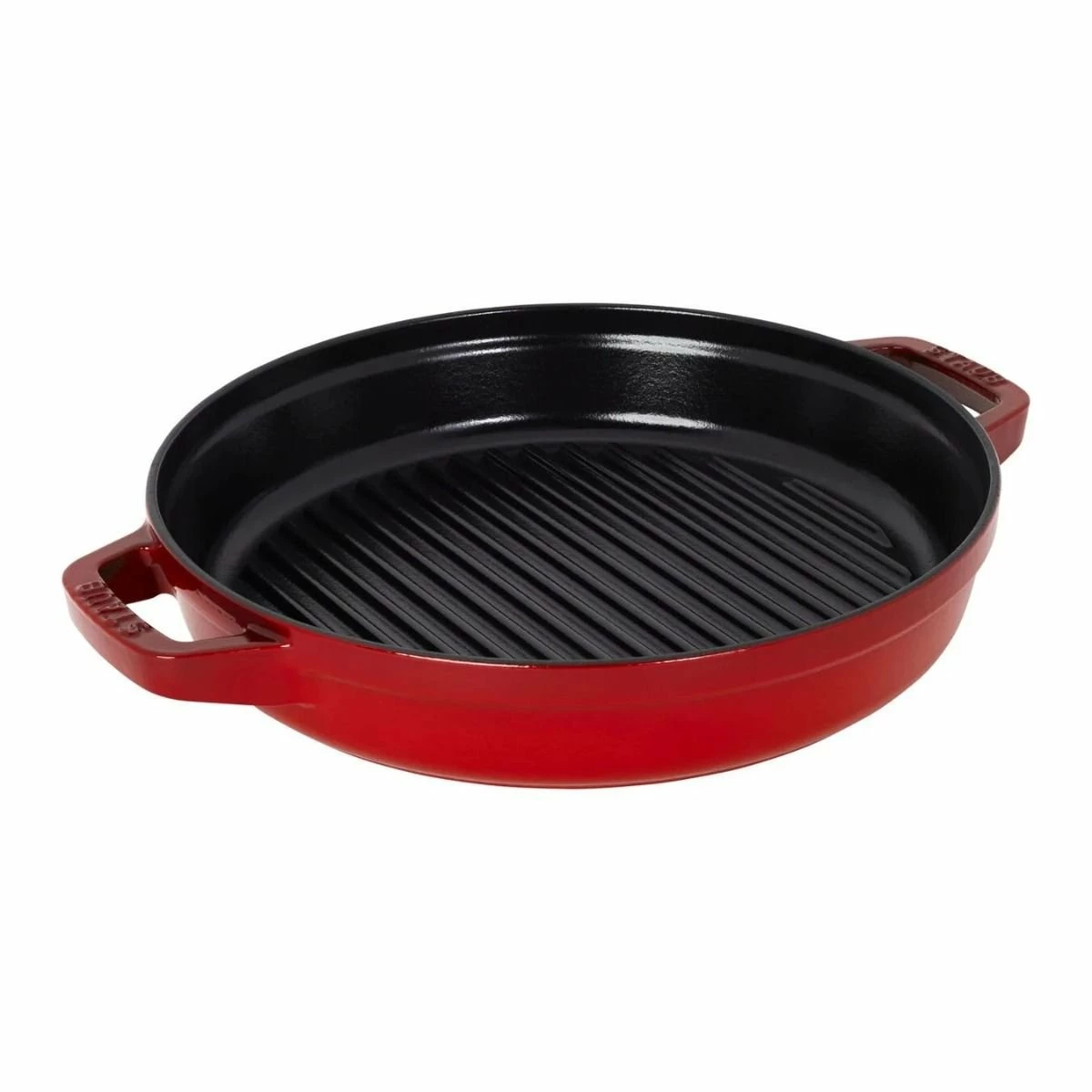 Staub Stackable Cocotte, Braiser, And Grill Pan With Lid | Cherry 6 Staub Stackable Cocotte, Braiser, And Grill Pan With Lid | Cherry - Image 4