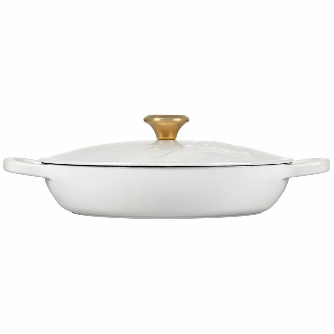 Le Creuset 3.5Qt Signature Braiser Eiffel Tower Collection | White 5 Le Creuset 3.5Qt Signature Braiser Eiffel Tower Collection | White - Image 3