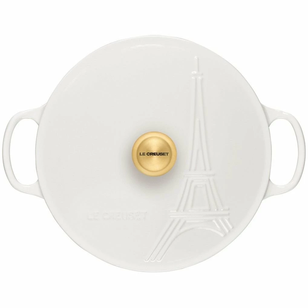 Le Creuset 3.5Qt Signature Braiser Eiffel Tower Collection | White 4 Le Creuset 3.5Qt Signature Braiser Eiffel Tower Collection | White - Image 2