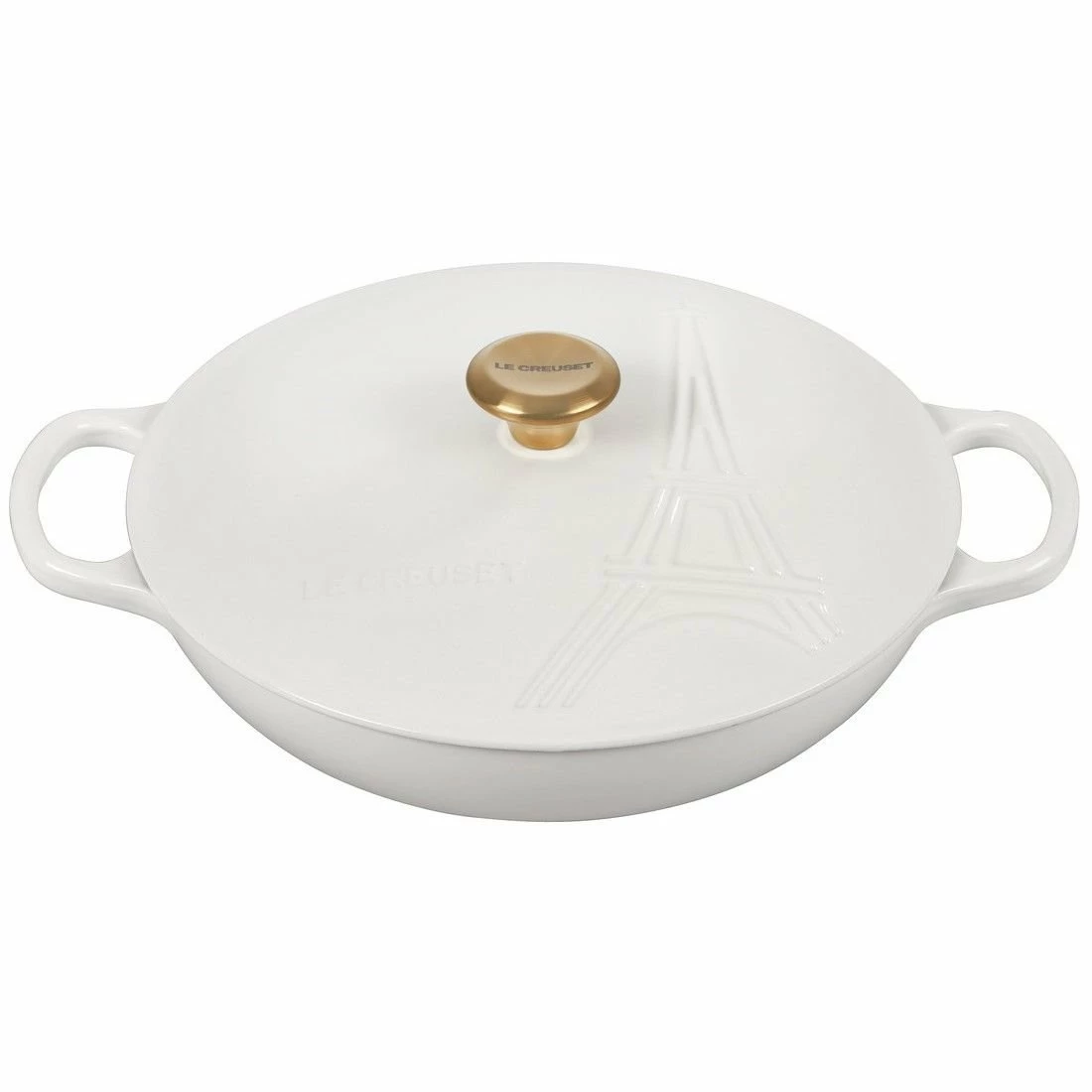 Le Creuset 3.5Qt Signature Braiser Eiffel Tower Collection | White 3 Le Creuset 3.5Qt Signature Braiser Eiffel Tower Collection | White