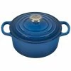 Le Creuset 2 Qt. Round Signature Cast Iron Dutch Oven With Stainless Steel Knob | Marseille Blue