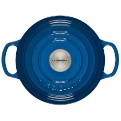 Le Creuset 2 Qt. Round Signature Cast Iron Dutch Oven With Stainless Steel Knob | Marseille Blue 10 Le Creuset 2 Qt. Round Signature Cast Iron Dutch Oven With Stainless Steel Knob | Marseille Blue -Le Creuset Shop 1859ss c