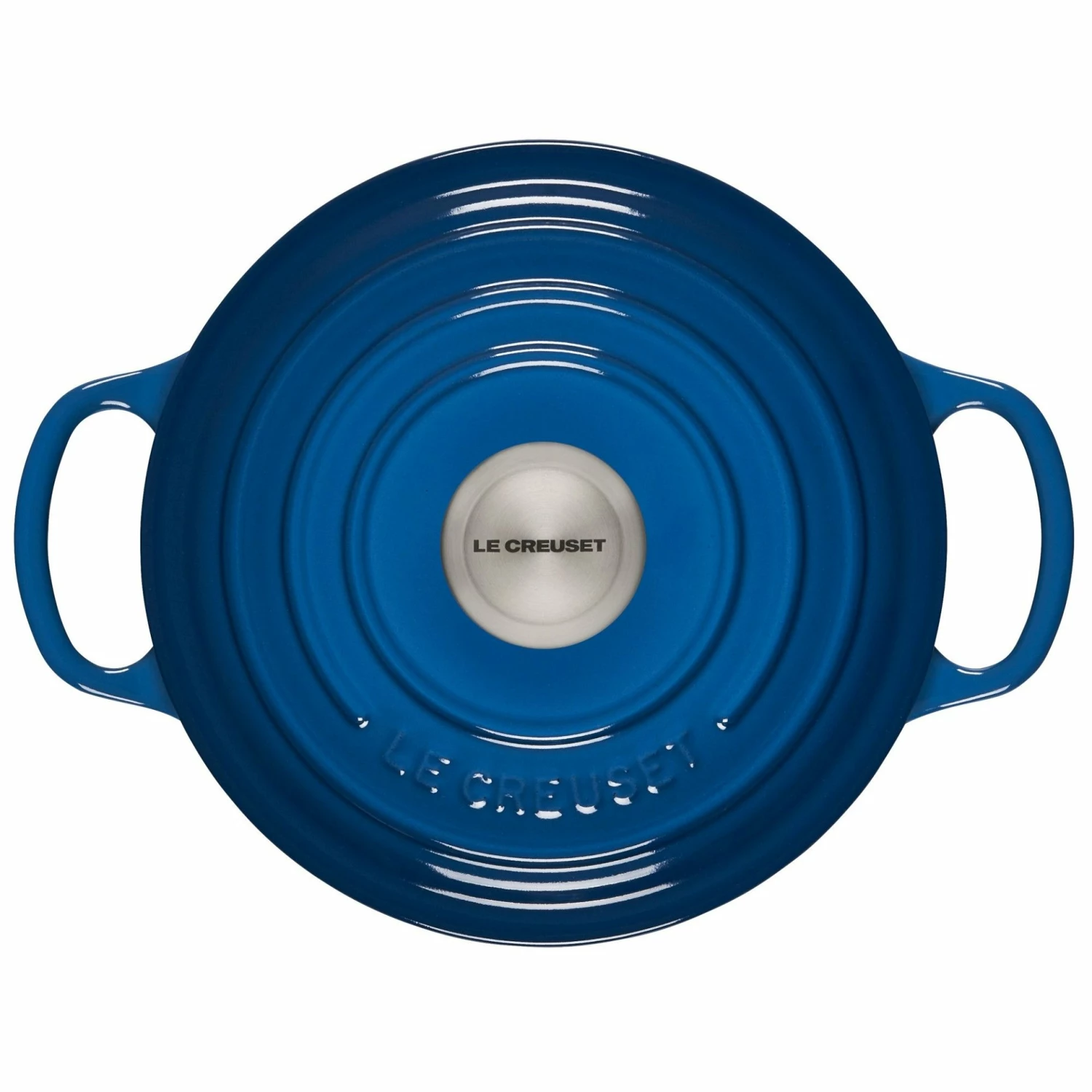Le Creuset 2 Qt. Round Signature Cast Iron Dutch Oven With Stainless Steel Knob | Marseille Blue 5 Le Creuset 2 Qt. Round Signature Cast Iron Dutch Oven With Stainless Steel Knob | Marseille Blue - Image 3