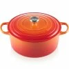 Le Creuset 9 Qt. Round Signature Dutch Oven With Stainless Steel Knob | Flame Orange 1 Le Creuset 9 Qt. Round Signature Dutch Oven With Stainless Steel Knob | Flame Orange -Le Creuset Shop 302ss