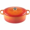 Le Creuset 9.5 Qt. Oval Signature Dutch Oven With Stainless Steel Knob | Flame Orange 2 Le Creuset 9.5 Qt. Oval Signature Dutch Oven With Stainless Steel Knob | Flame Orange -Le Creuset Shop 352ss b