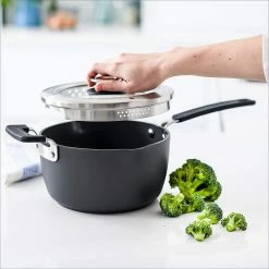 GreenPan Levels 11-Piece Nonstick Stackable Cookware Set -Le Creuset Shop 3 quart sauce life 2