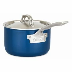 Viking Multi Ply Stainless 11-Piece Cookware Set | Blue 13 Viking Multi Ply Stainless 11-Piece Cookware Set | Blue -Le Creuset Shop 40041 9991 blsc3 qt sauce pan blue metal