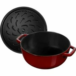 Staub 3.75 Qt Essential French Oven With Lilly Lid | Grenadine -Le Creuset Shop 40508 675 0 5 2