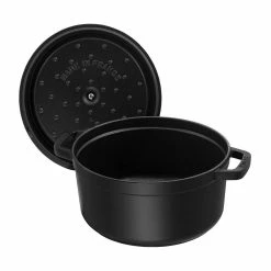 Staub 9 Qt. Round Cocotte/Dutch Oven | Matte Black -Le Creuset Shop 40509 863 0 3