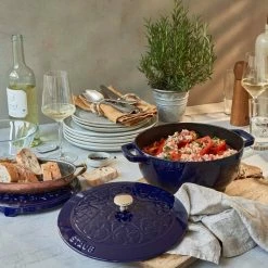 Staub 3.75 Qt Essential French Oven With Lilly Lid | Dark Blue 10 Staub 3.75 Qt Essential French Oven With Lilly Lid | Dark Blue -Le Creuset Shop 424422873