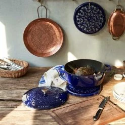 Staub 3.75 Qt Essential French Oven With Lilly Lid | Dark Blue 11 Staub 3.75 Qt Essential French Oven With Lilly Lid | Dark Blue -Le Creuset Shop 424422960