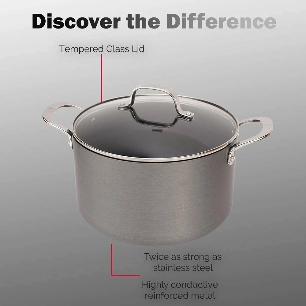 Swiss Diamond | Hard Anodized 8-Piece Nonstick Cookware Set 5 Swiss Diamond | Hard Anodized 8-Piece Nonstick Cookware Set - Image 3