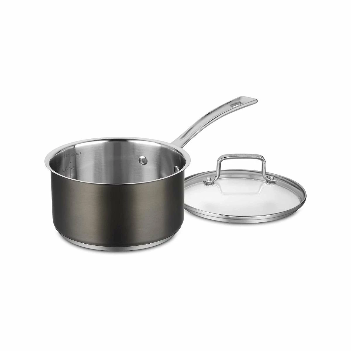 Cuisinart 11-Piece Black Stainless Cookware Set 4 Cuisinart 11-Piece Black Stainless Cookware Set - Image 2