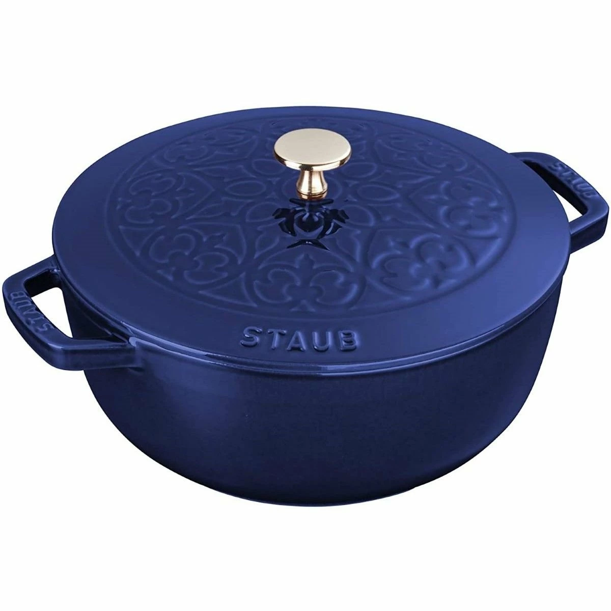 Staub 3.75 Qt Essential French Oven With Lilly Lid | Dark Blue 3 Staub 3.75 Qt Essential French Oven With Lilly Lid | Dark Blue