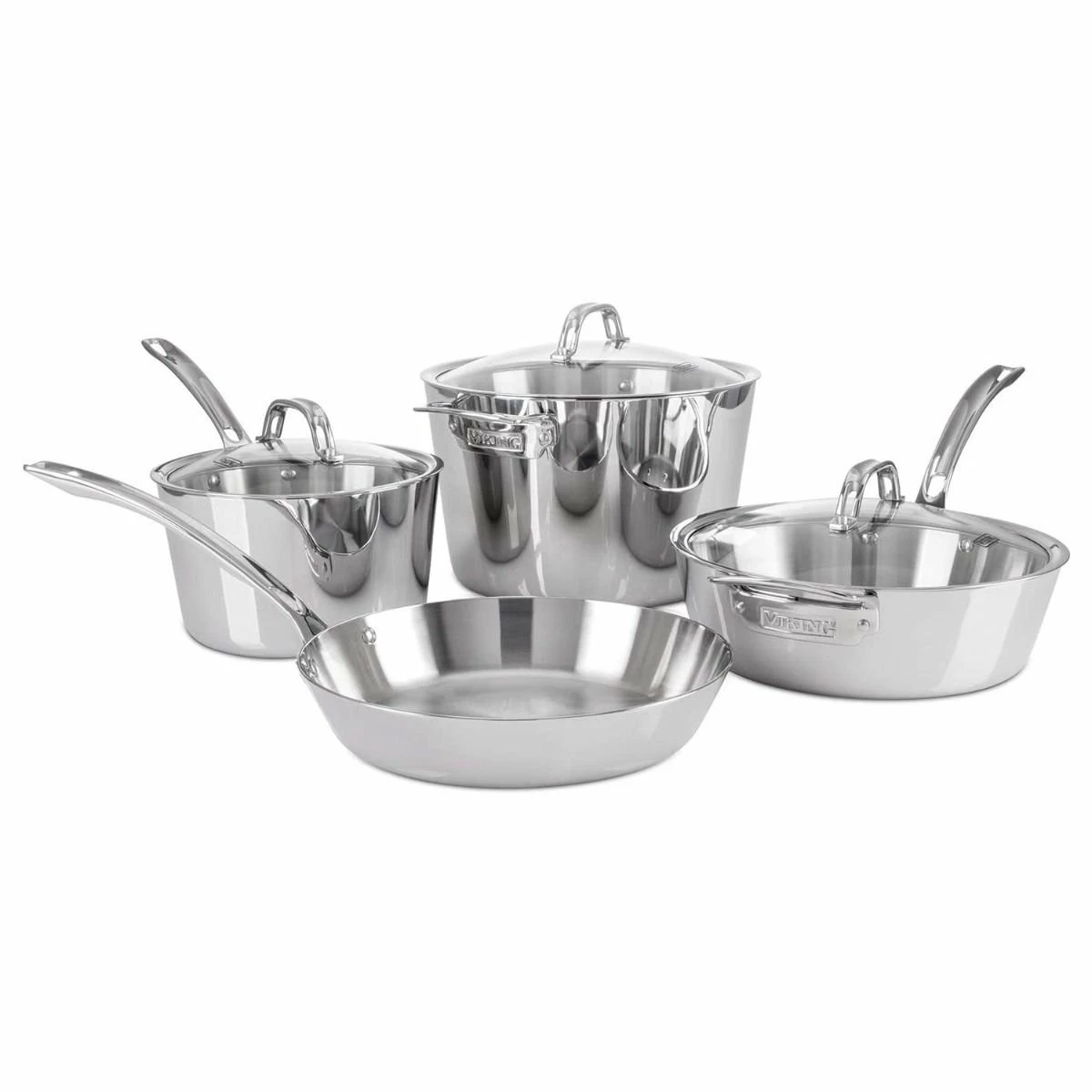 Viking Contemporary 3 Ply Mirror 7-Piece Cookware Set 3 Viking Contemporary 3 Ply Mirror 7-Piece Cookware Set