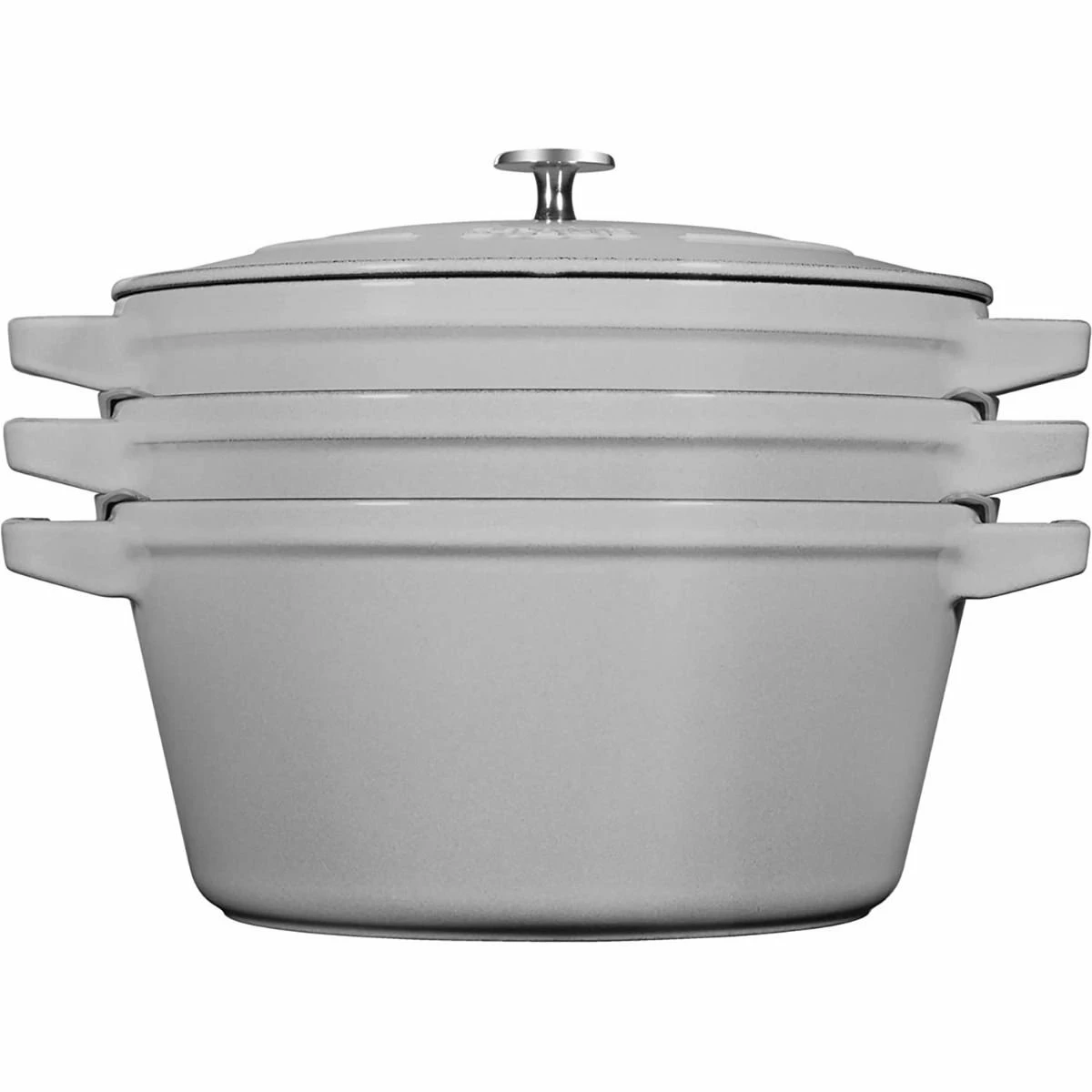 Staub Stackable Cocotte, Braiser, And Grill Pan With Lid | Graphite Grey 4 Staub Stackable Cocotte, Braiser, And Grill Pan With Lid | Graphite Grey - Image 2