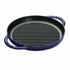 Staub 10" Cast Iron Pure Grill Pan | Dark Blue
